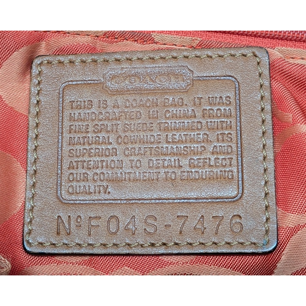 Vintage Coach 7476 Hampton Suede Tassel Satchel Bag Purse Camel Tan -*READ* - Picture 8 of 16